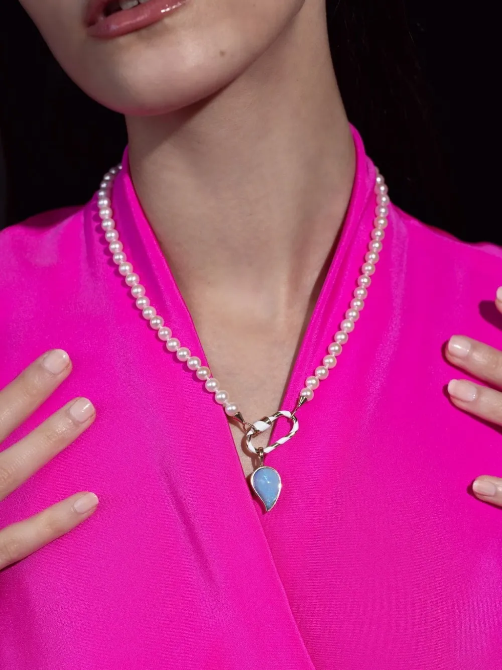 Marla Aaron 14kt yellow gold Akoya pearl necklace | Fine Jewelry | Image 2