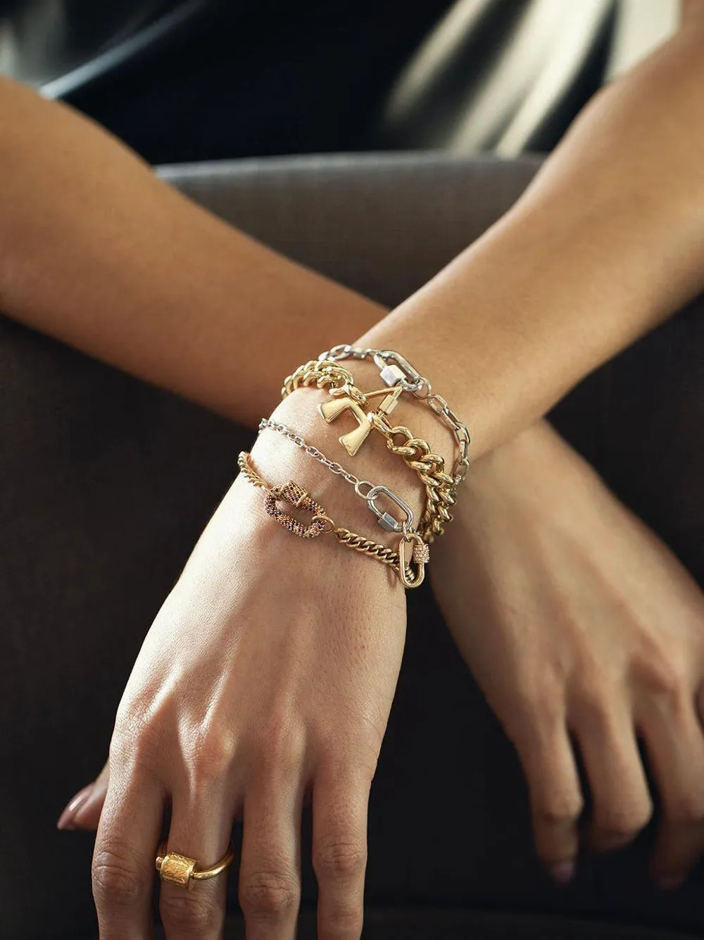 Marla Aaron 14kt white gold Handmade Biker Chain bracelet | Fine Jewelry | Image 2