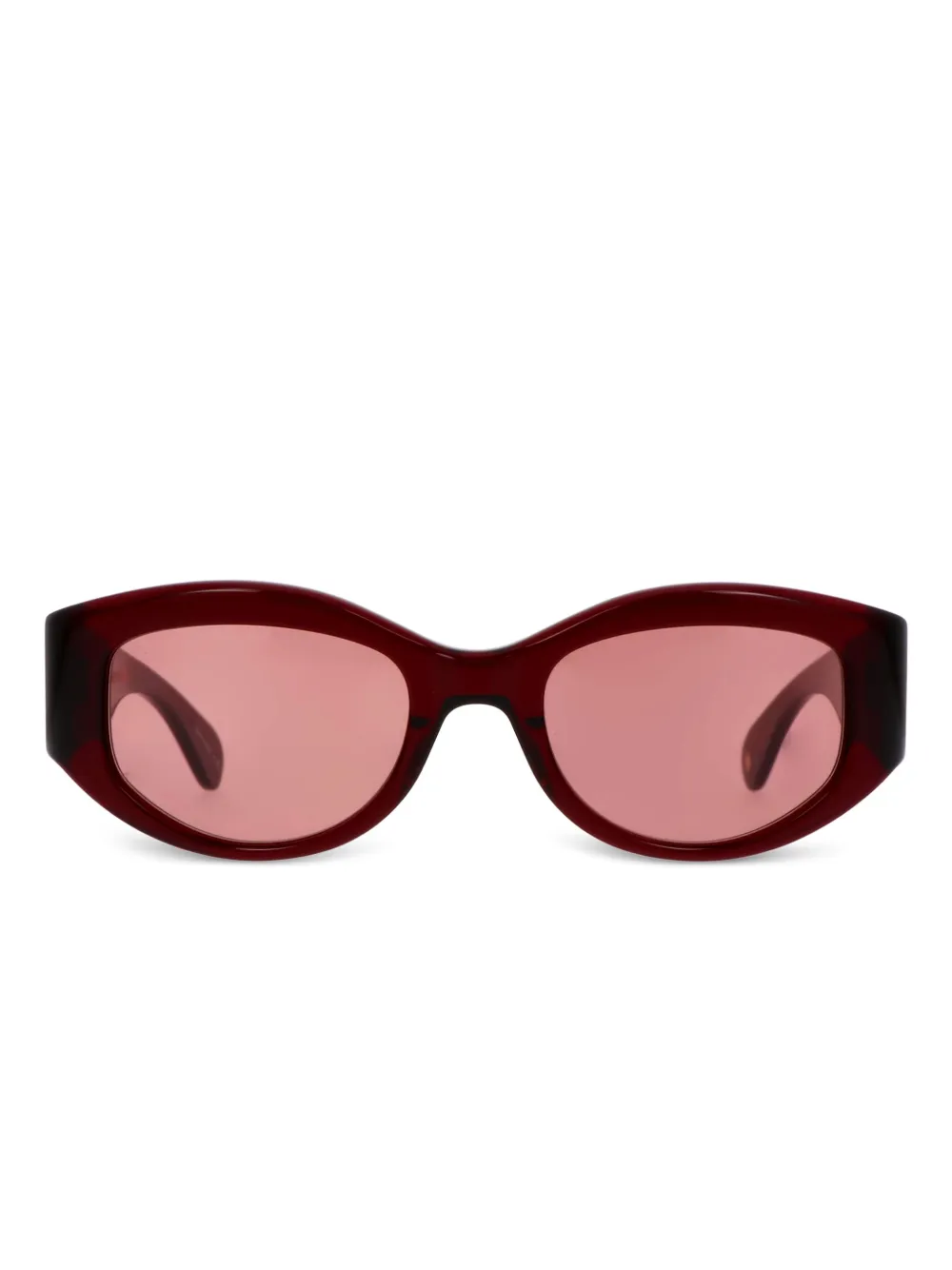 Garrett Leight Zonnebril met ovalen montuur Rood