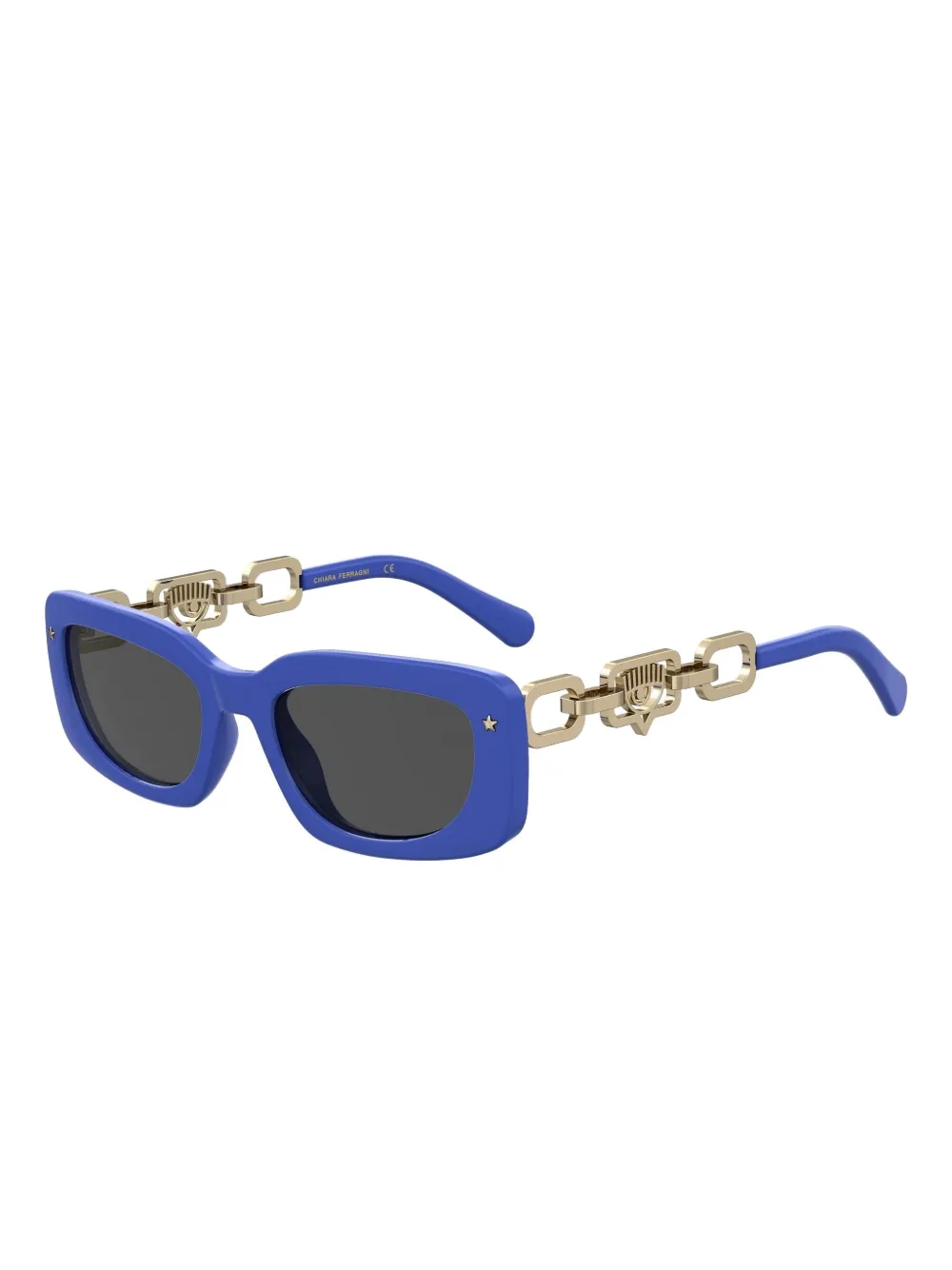 Chiara Ferragni Zonnebril met ketting Blauw