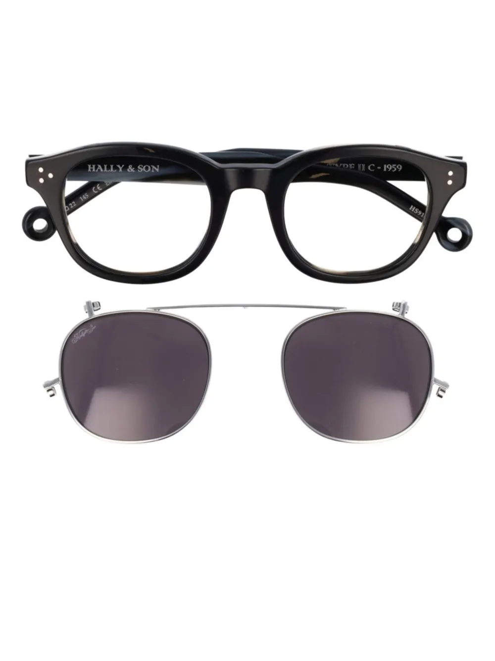 Hally And Son oval-frame sunglasses - Zwart