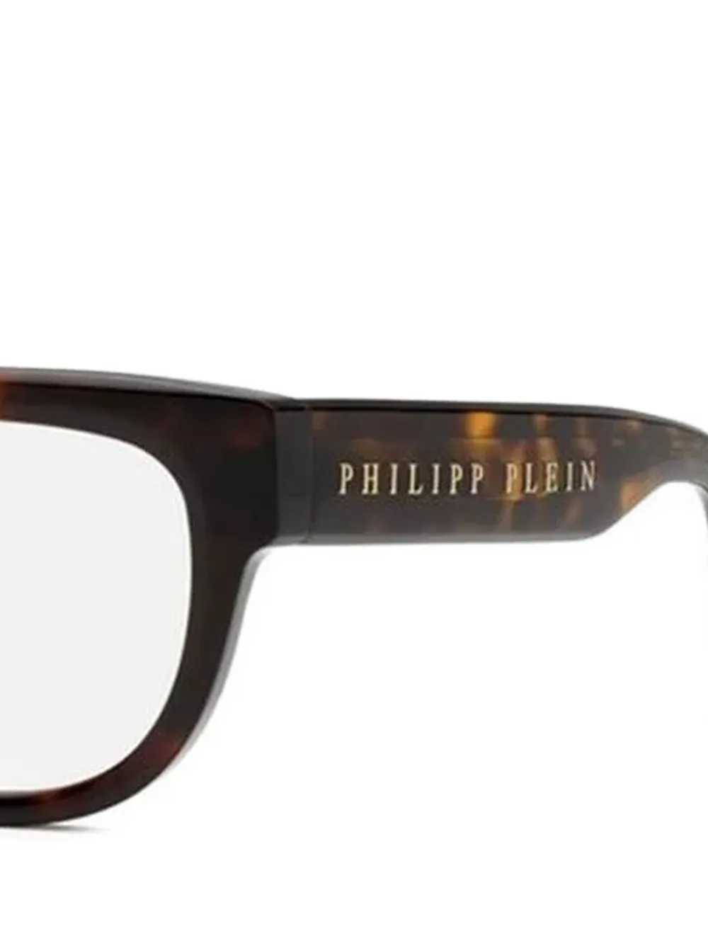 Philipp Plein Eyewear Bril met schildpadschild-effect en logo Bruin