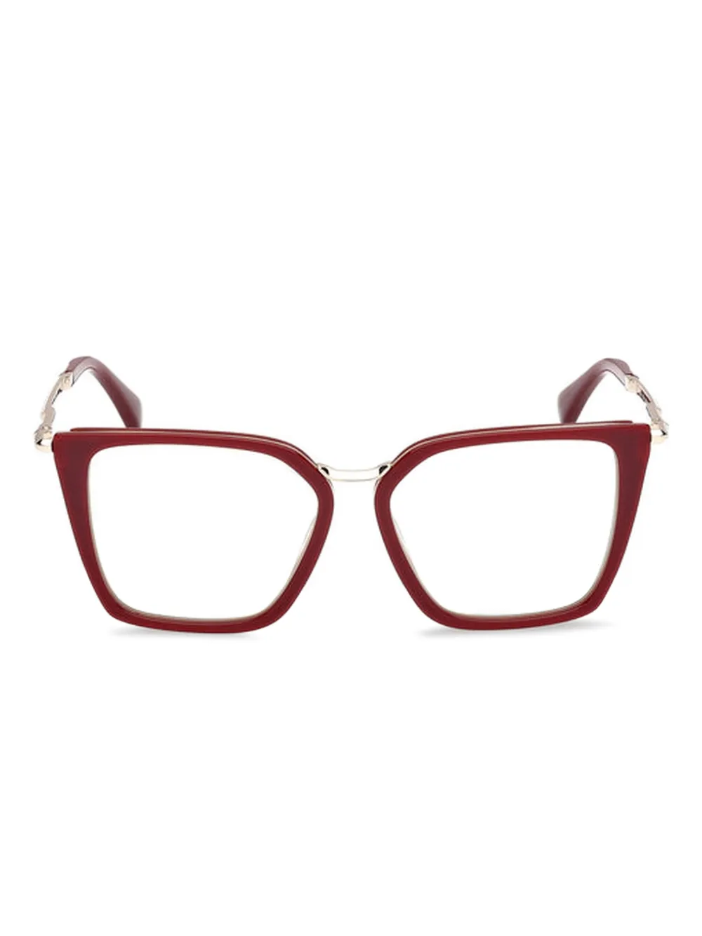 Max Mara Eyewear ロゴエングレーブ 眼鏡フレーム - レッド Max Mara Eyewear ロゴエングレーブ 眼鏡フレーム - レッド