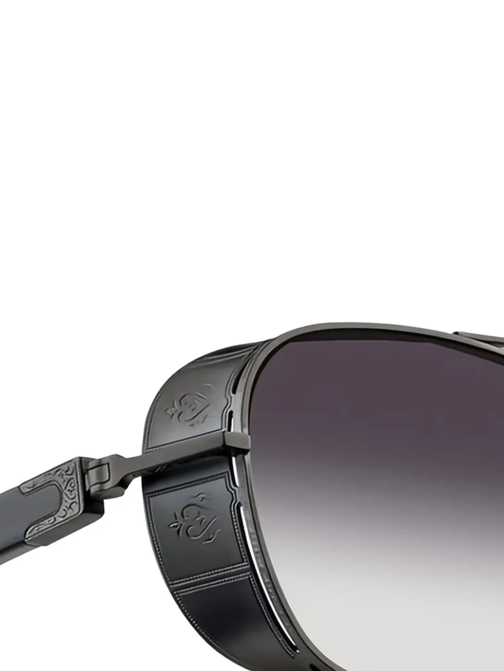 Matsuda Zonnebril met metalen montuur en kleurverloop Zwart