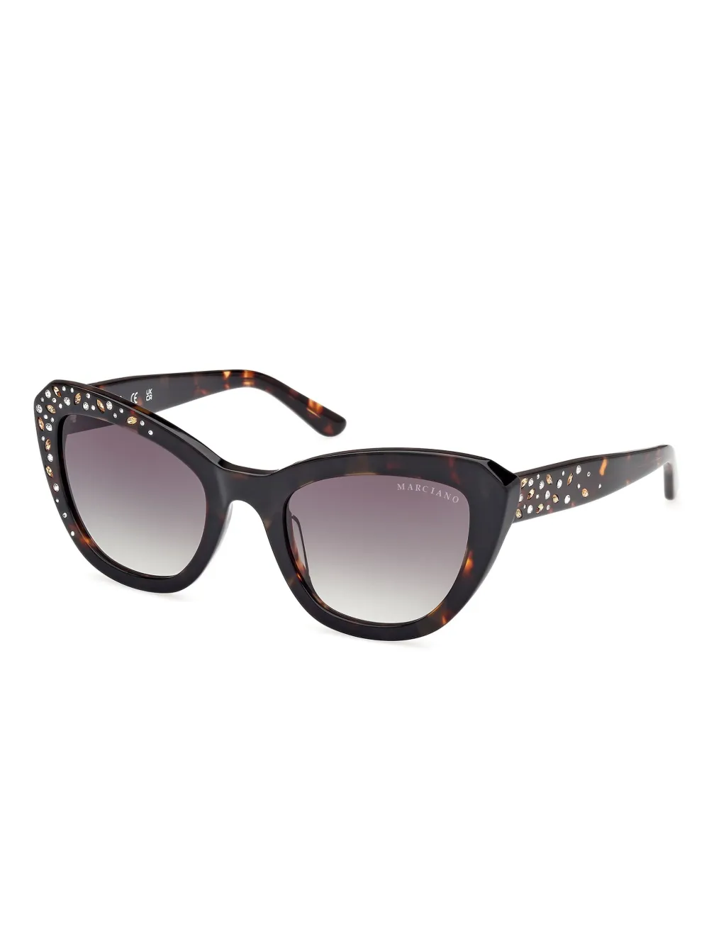 GUESS EYEWEAR ジオメトリックフレーム サングラス - ブラウン GUESS EYEWEAR ジオメトリックフレーム サングラス - ブラウン