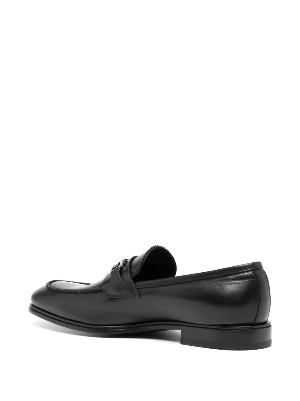 Ferragamo silver-tone hardware loafers Black