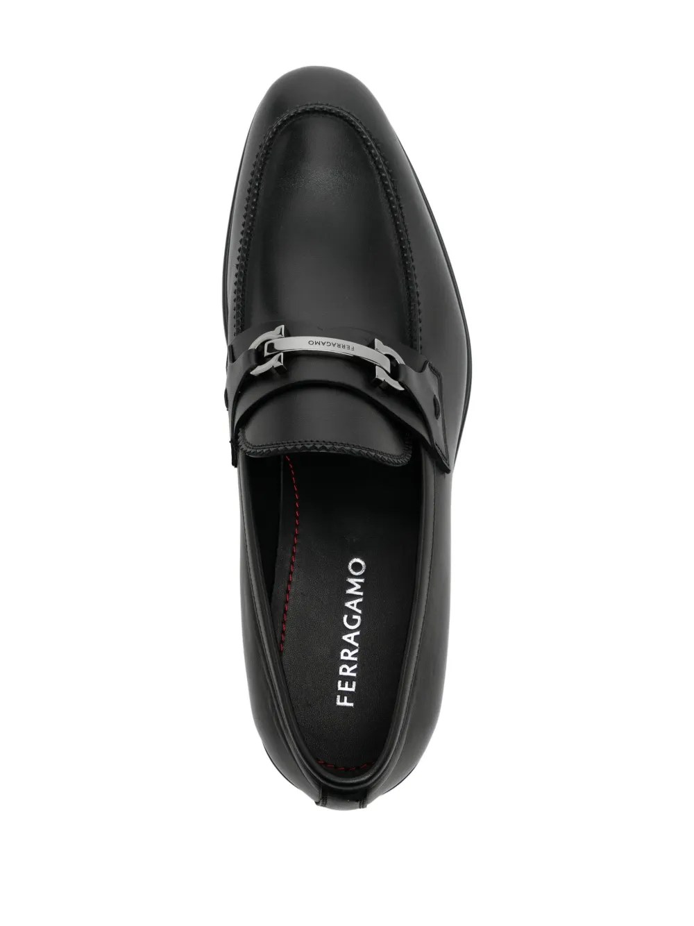 Ferragamo Silver-tone Hardware Loafers In Black