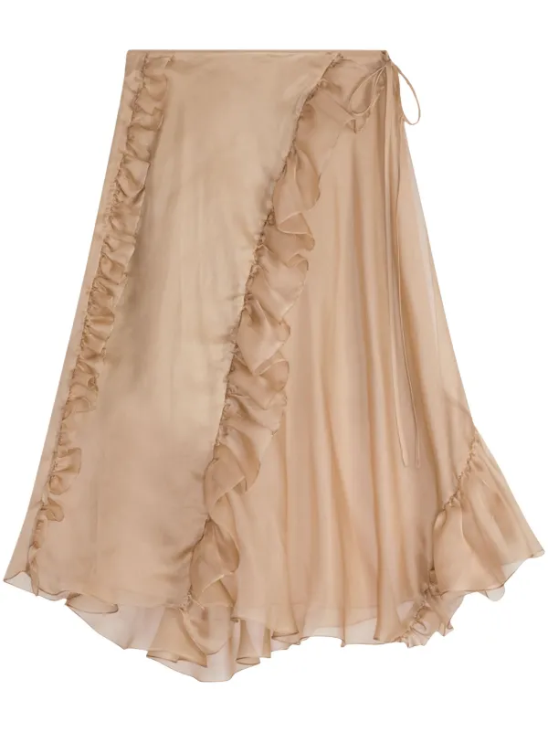 【Cecilie Bahnsen】ADELINA SKIRT Cecilie Bahnsen Adelina Skirt Organza Chestnut Curated at