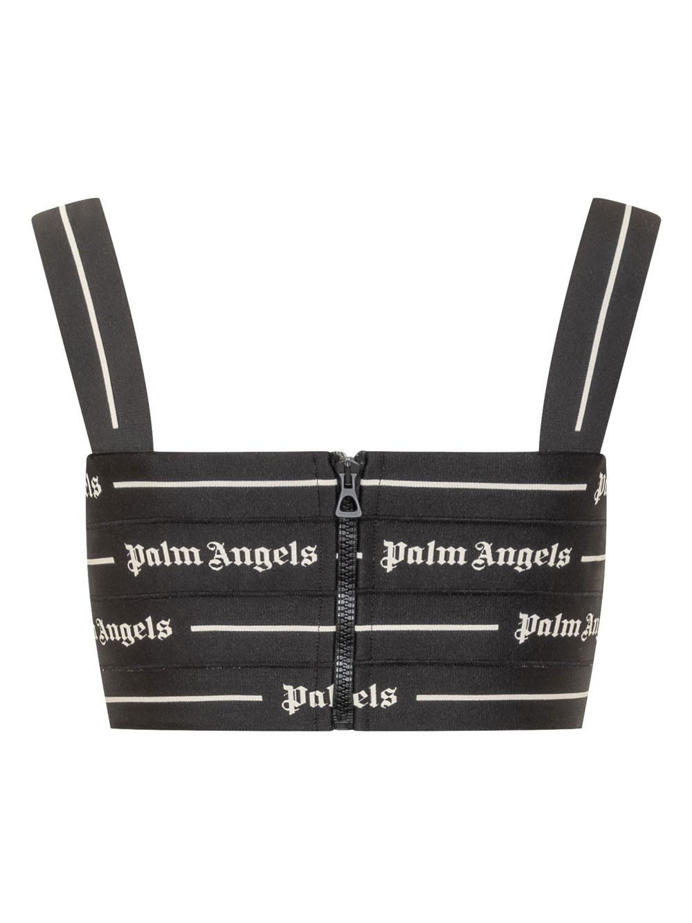 Palm Angels logo-tape crop top - Zwart