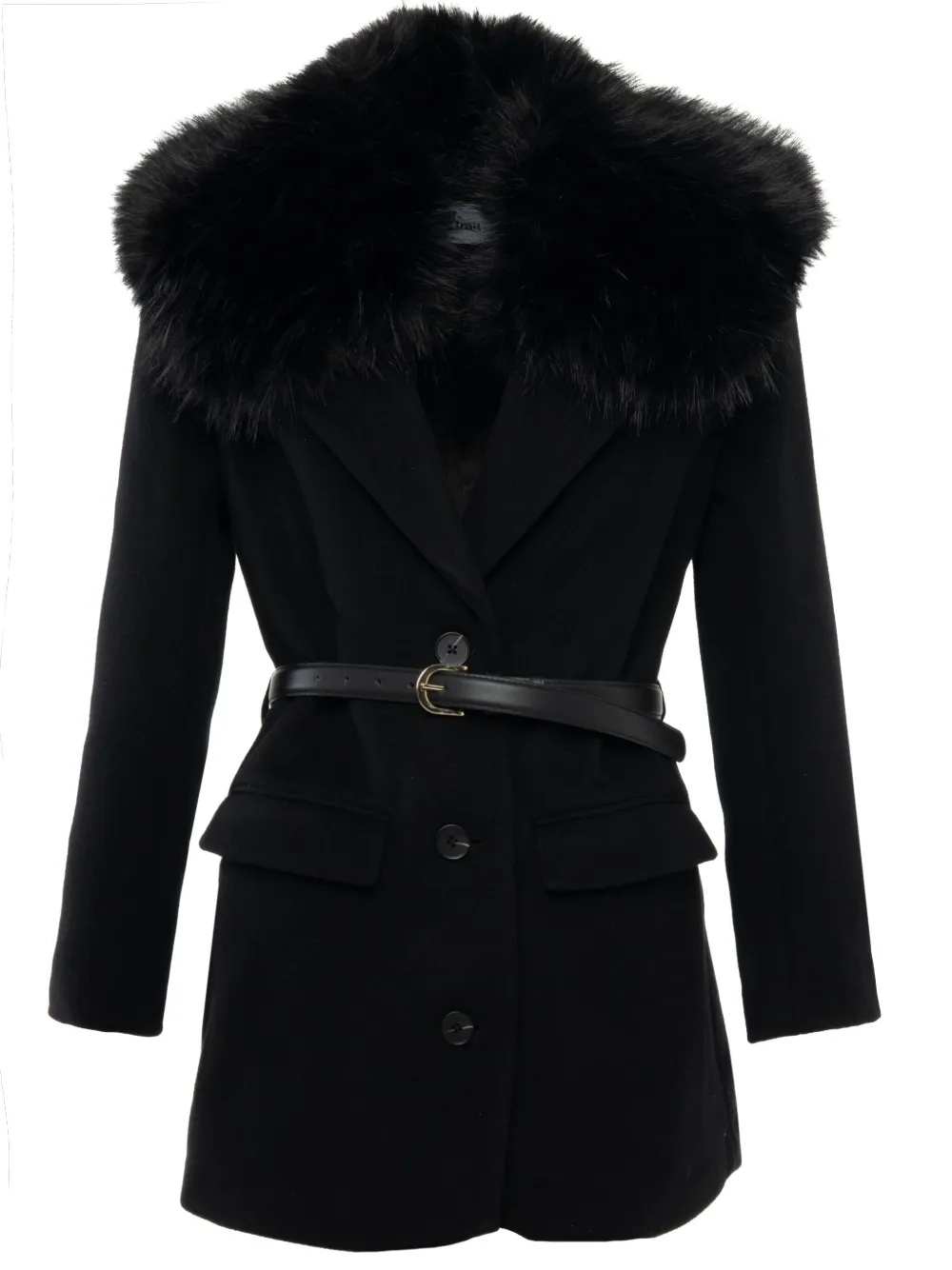 Self-Portrait faux fur-collar jacket – Black