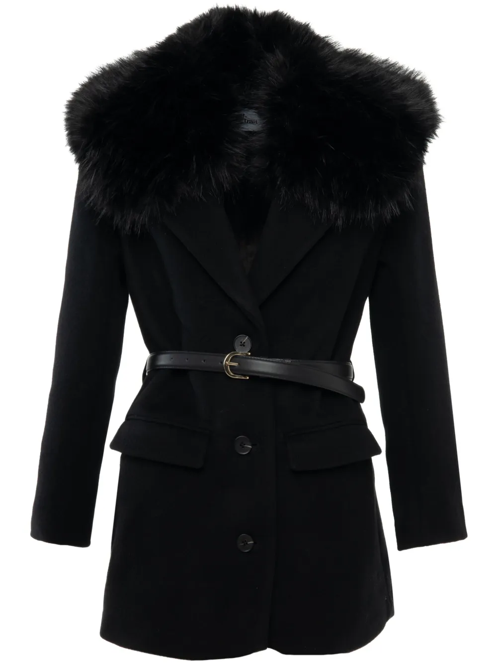 faux fur-collar jacket