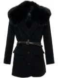 Self-Portrait faux fur-collar jacket - Black