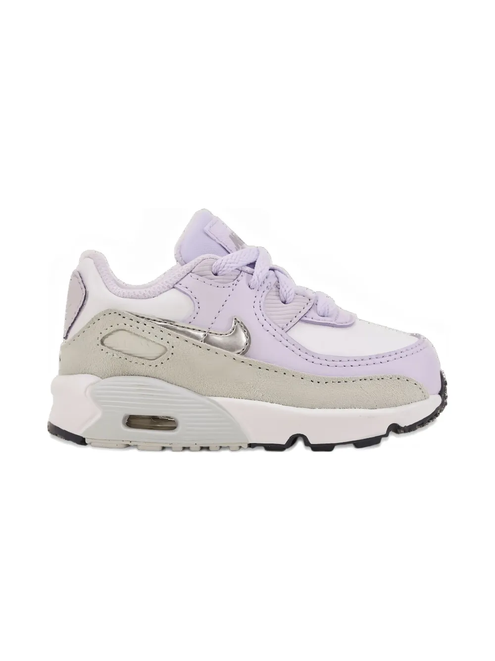 Nike Kids Air Max 90 sneakers White Violet Frost Pure Platinum Metallic Silver