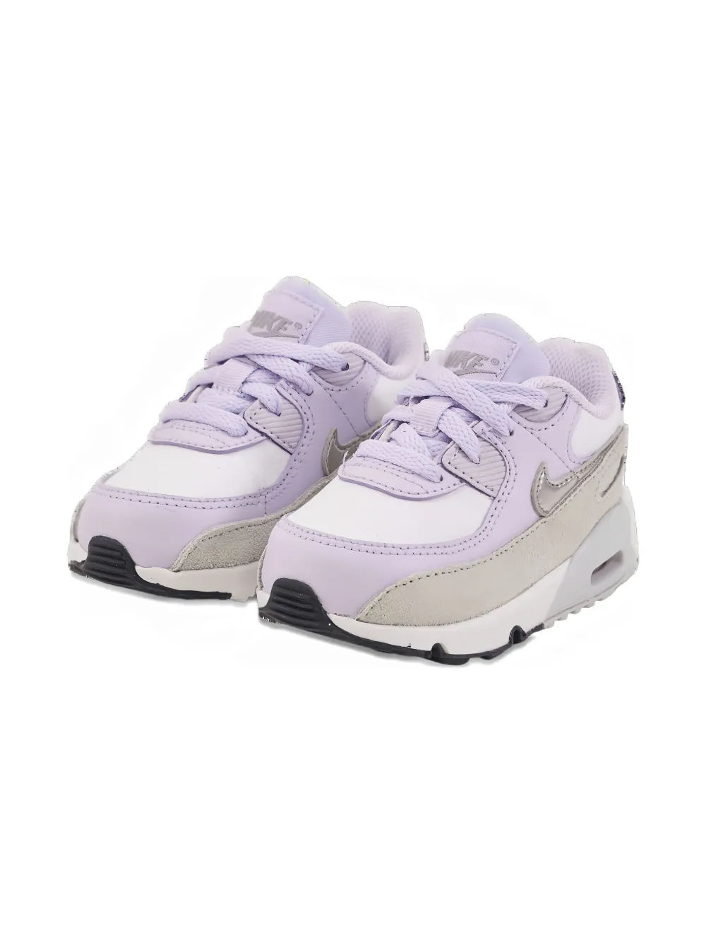 Nike Kids Air Max 90 sneakers White Violet Frost Pure Platinum Metallic Silver