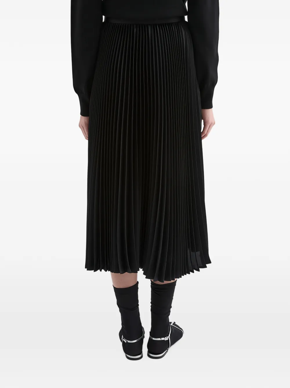 Jil Sander Midi-plooirok Zwart