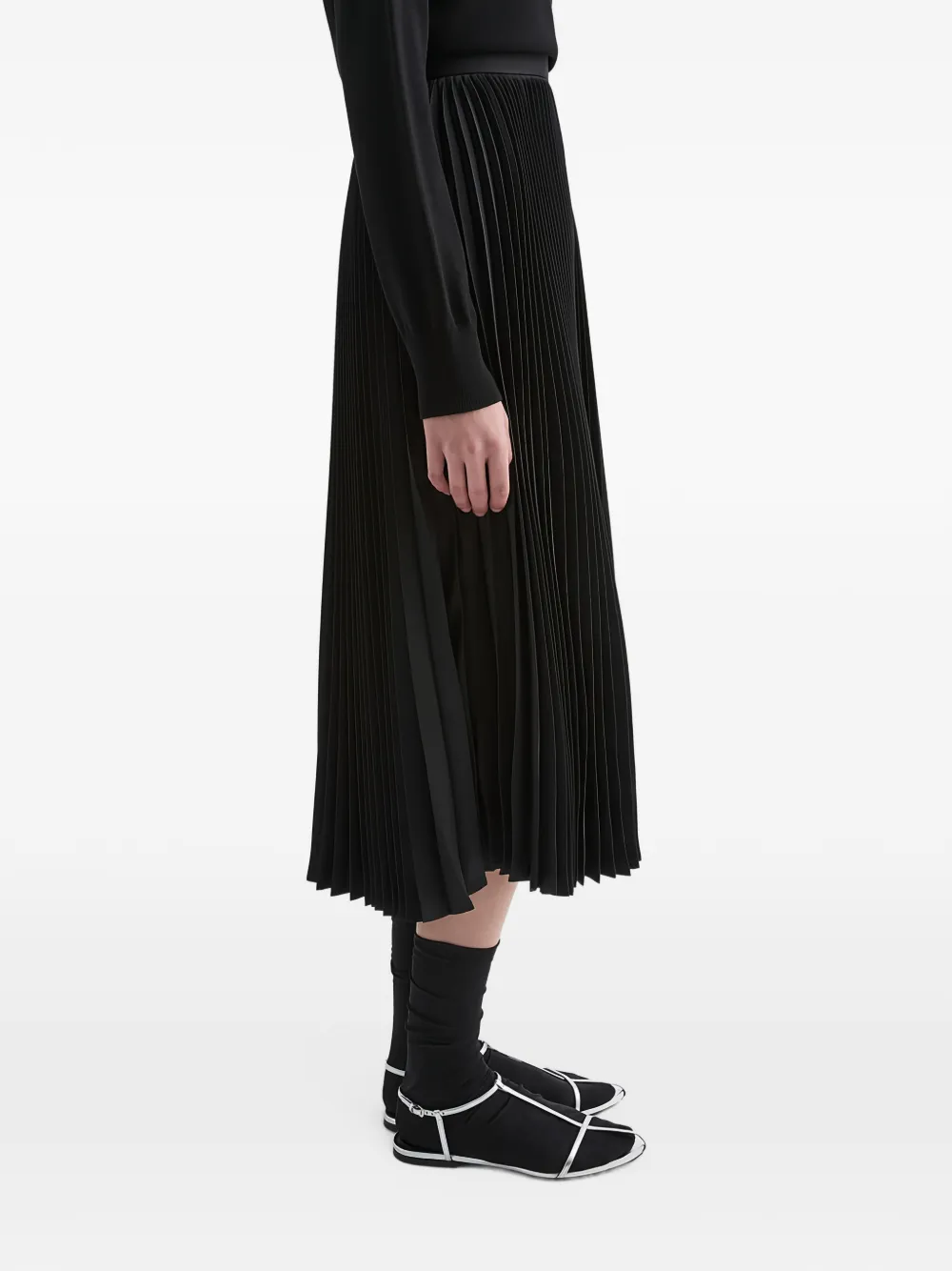 Jil Sander Midi-plooirok Zwart