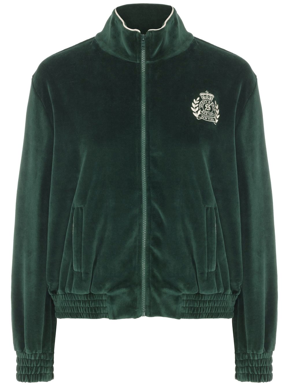 Sporty & Rich Crest velour track jacket - Green