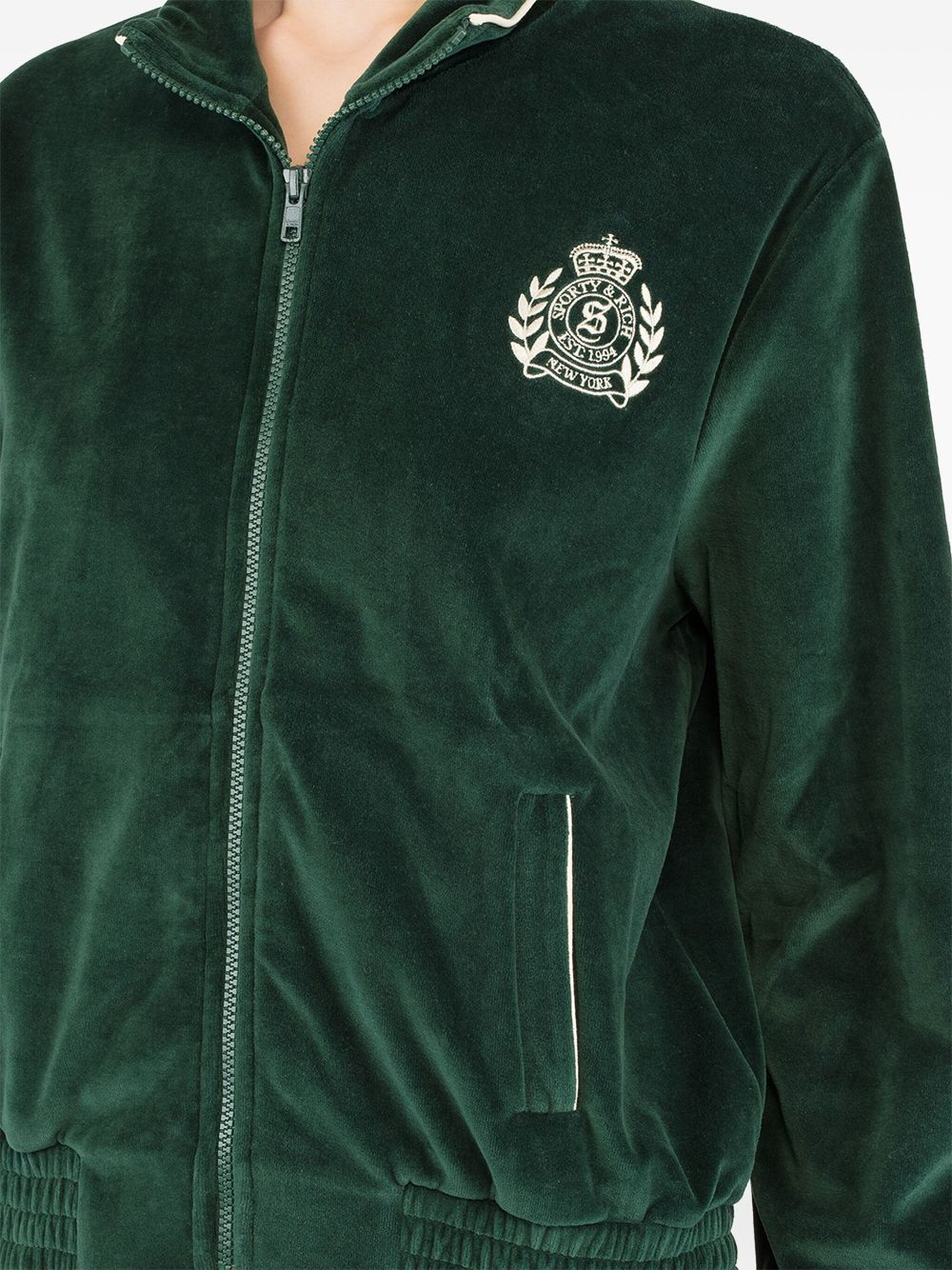 Sporty & Rich Crest velour track jacket - Green