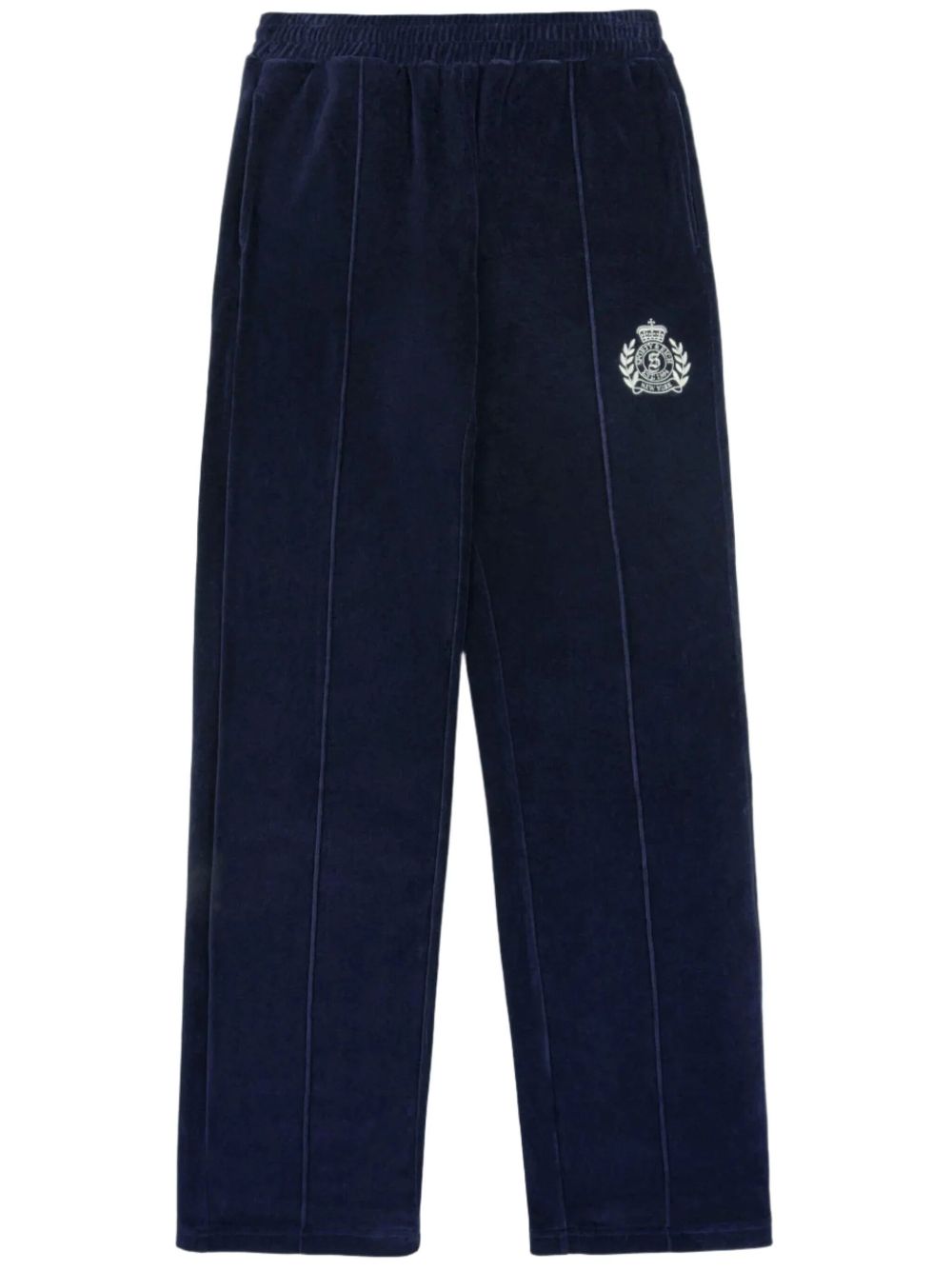 NY Crest velour track pants