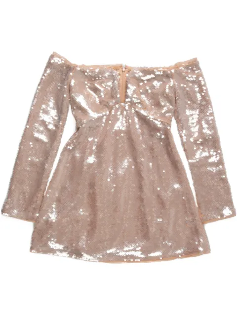 Self-Portrait sequin off-shoulder mini dress
