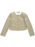 Self-Portrait check wool jacket - Brown