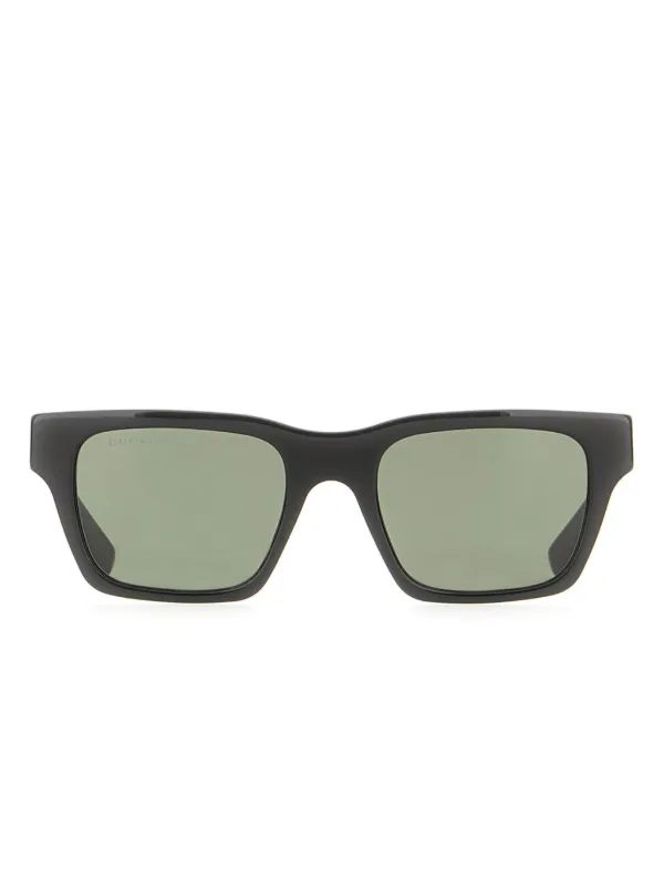 Gucci Eyewear スクエアフレーム サングラス | ブラック | FARFETCH JP