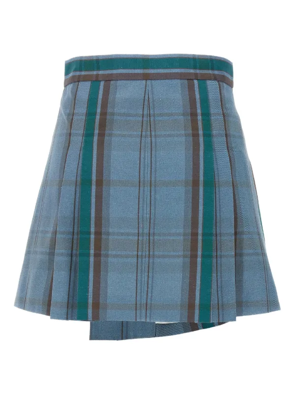 【送料&関税込】Vivienne Westwood cut Off Mini Skirt Cut Off checked wool miniskirt in multicoloured - Vivienne
