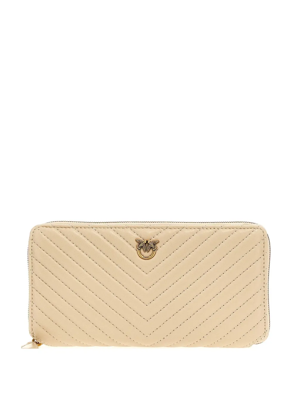 PINKO chevron-quilted leather wallet - Toni neutri