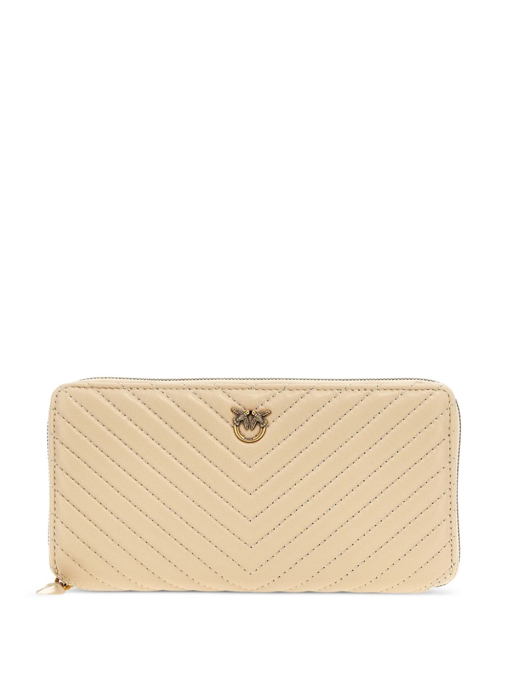 PINKO chevron-quilted leather wallet - Neutrals