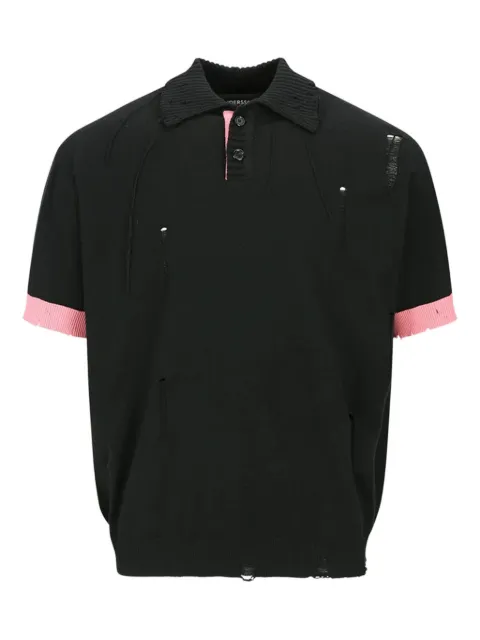 Andersson Bell Damaged short-sleeve polo shirt
