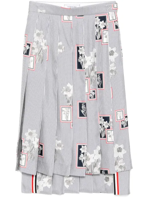 Thom Browne تنورة بكسرات وطبعة زهور