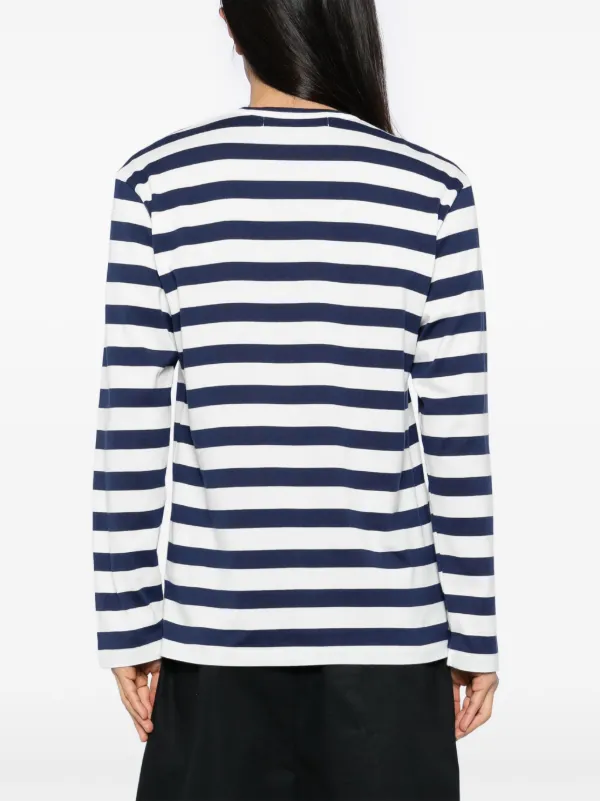 Comme Des Garçons Play Striped T-shirt | White | FARFETCH