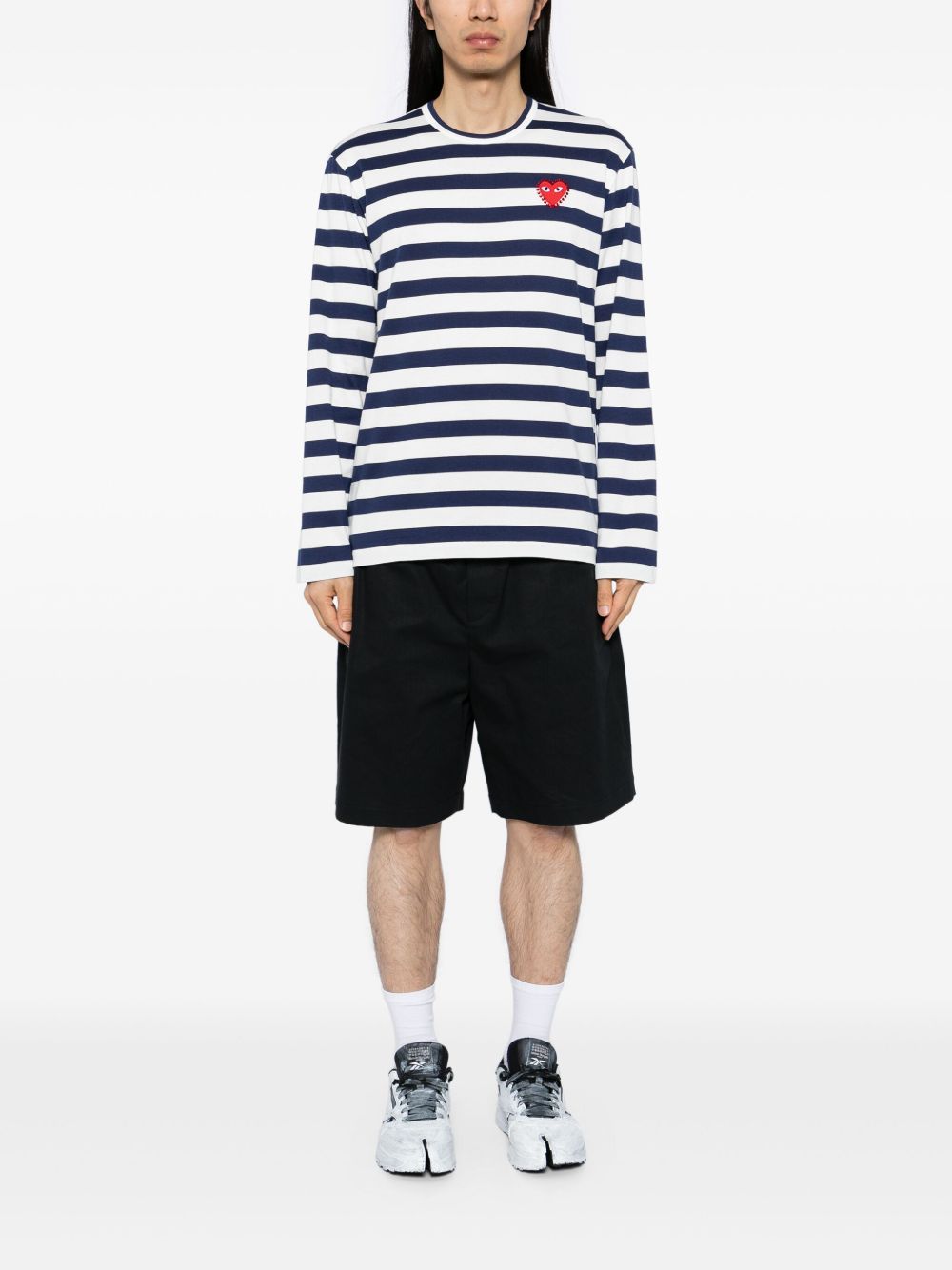 Comme Des Garçons Play Gestreept T-shirt - Wit