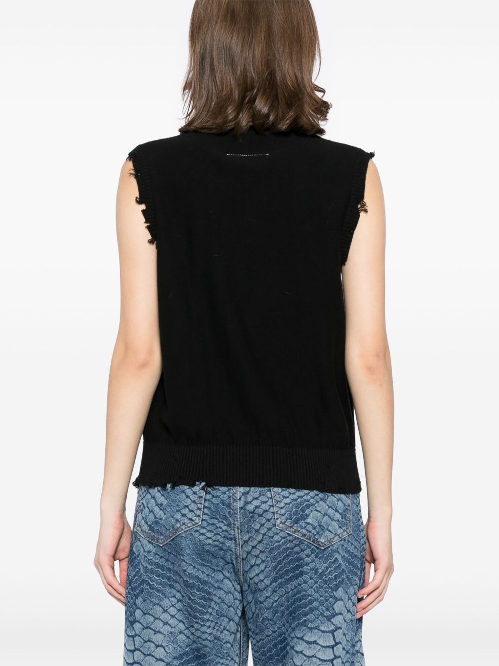 MM6 Maison Margiela Vest met jacquard Zwart