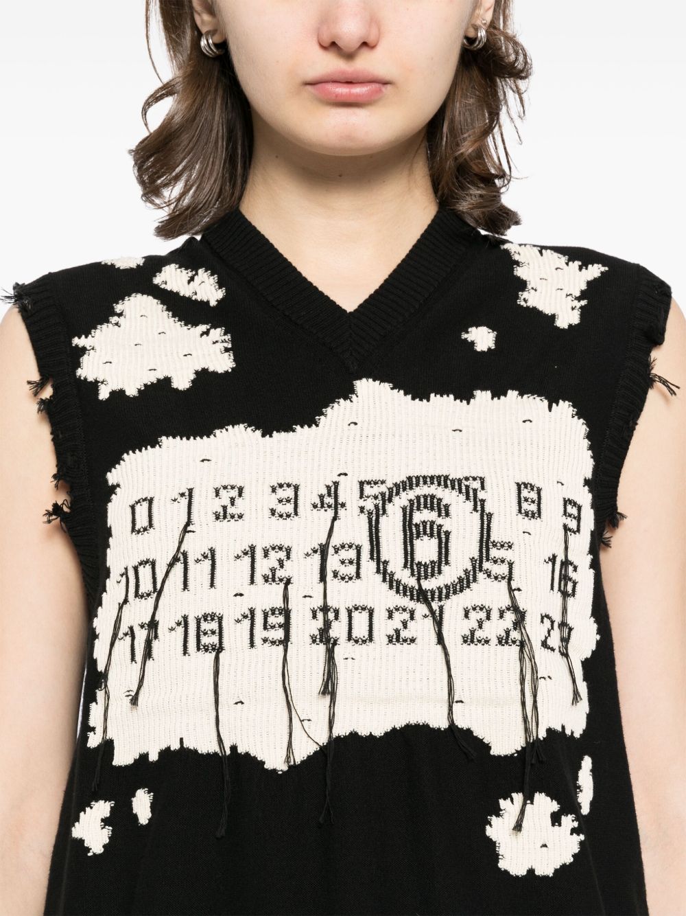 MM6 Maison Margiela Vest met jacquard Zwart