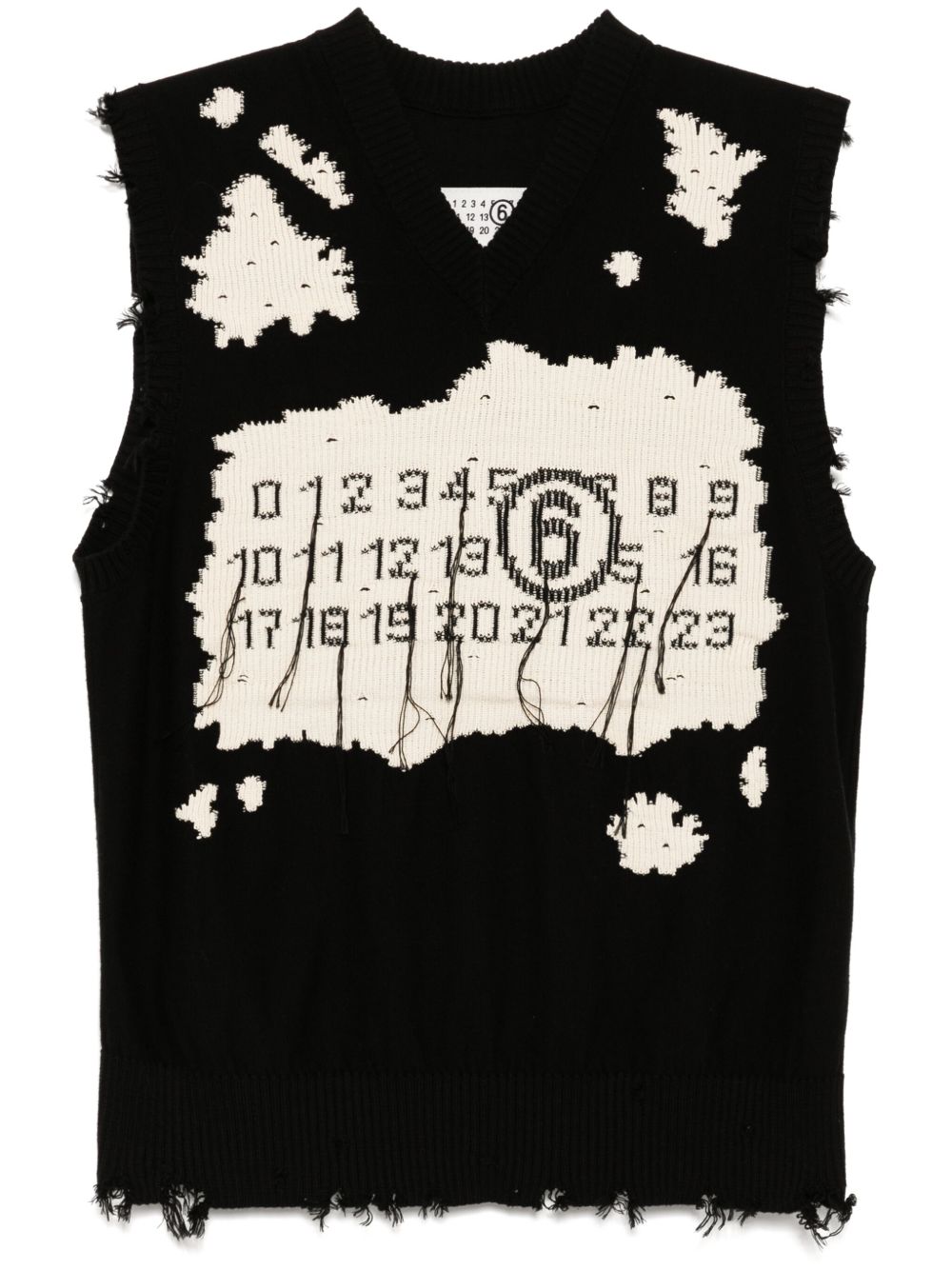 MM6 Maison Margiela Vest met jacquard Zwart