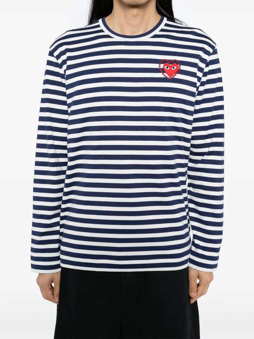 Comme Des Garçons Play Gestreept T-shirt Wit