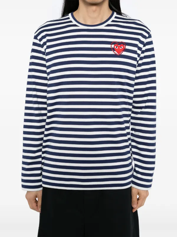 Comme Des Garçons Play ストライプ Tシャツ | ホワイト | FARFETCH JP