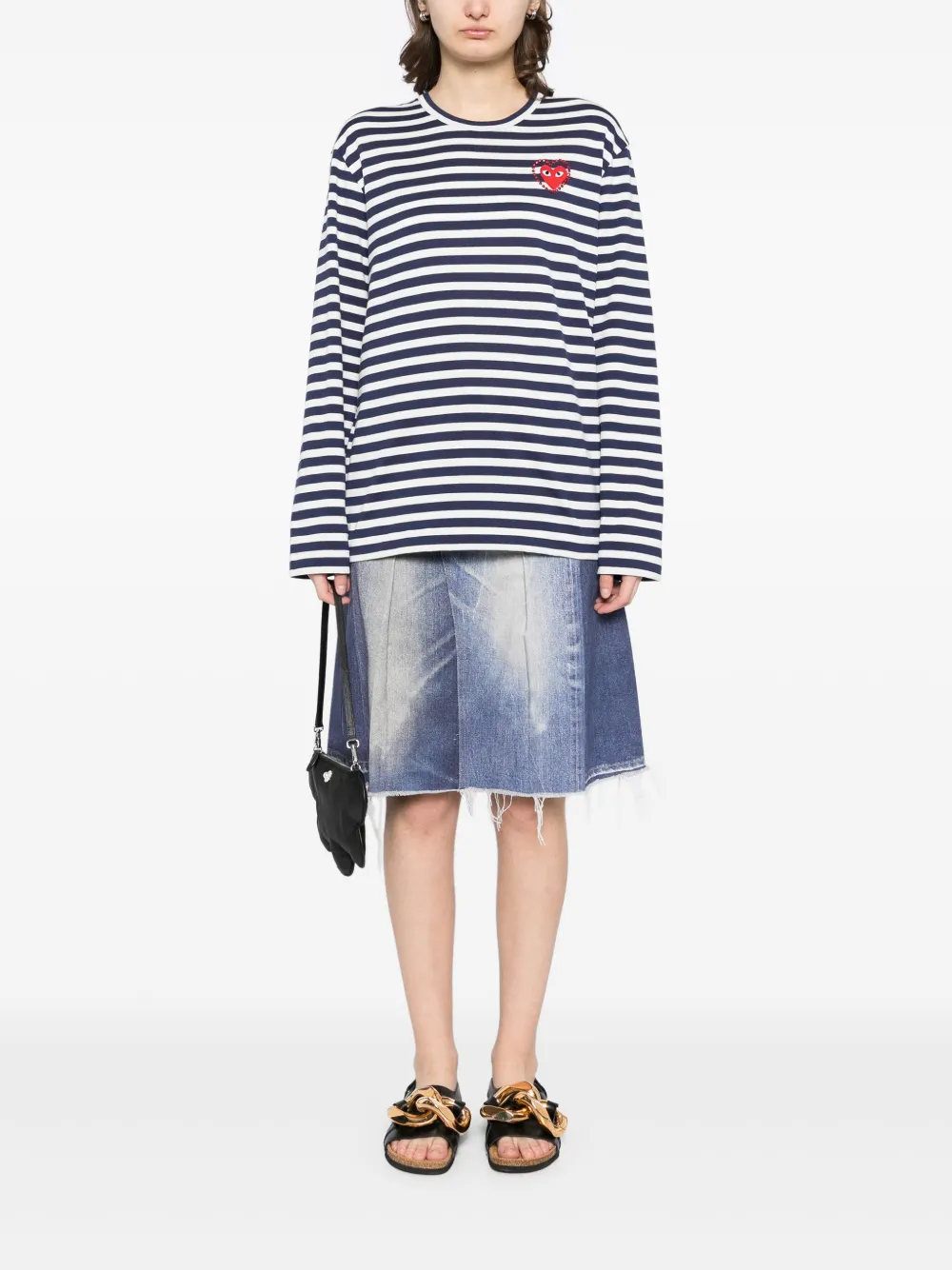 Comme Des Garçons Play Gestreept T-shirt Wit