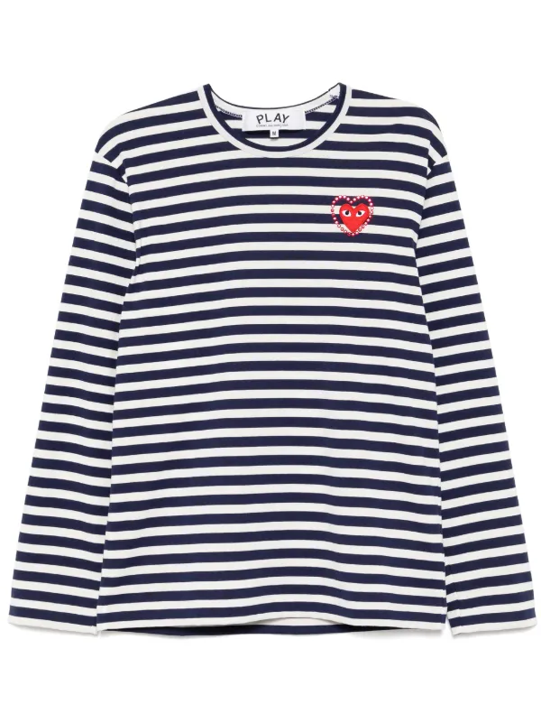 Comme Des Garçons Play ストライプ Tシャツ | ホワイト | FARFETCH JP