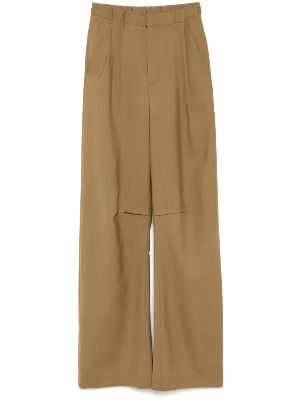 MM6 Maison Margiela プリーツ パンツ | ブラウン | FARFETCH JP