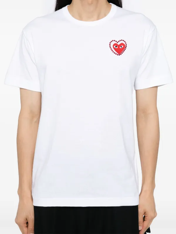 Comme Des Garçons Play ロゴ Tシャツ | ホワイト | FARFETCH JP