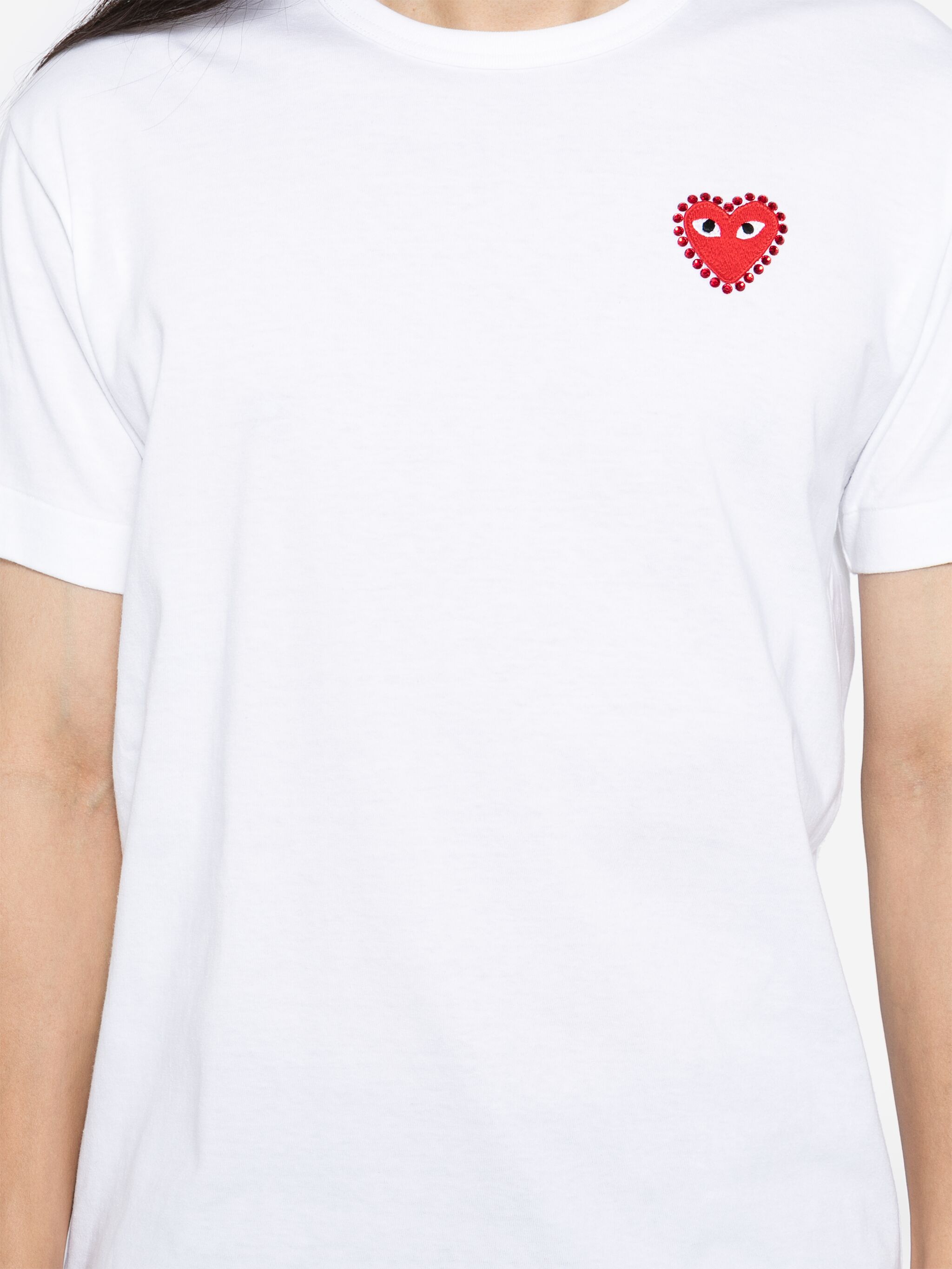 rhinestone-embellished embroidered T-shirt — Image 3