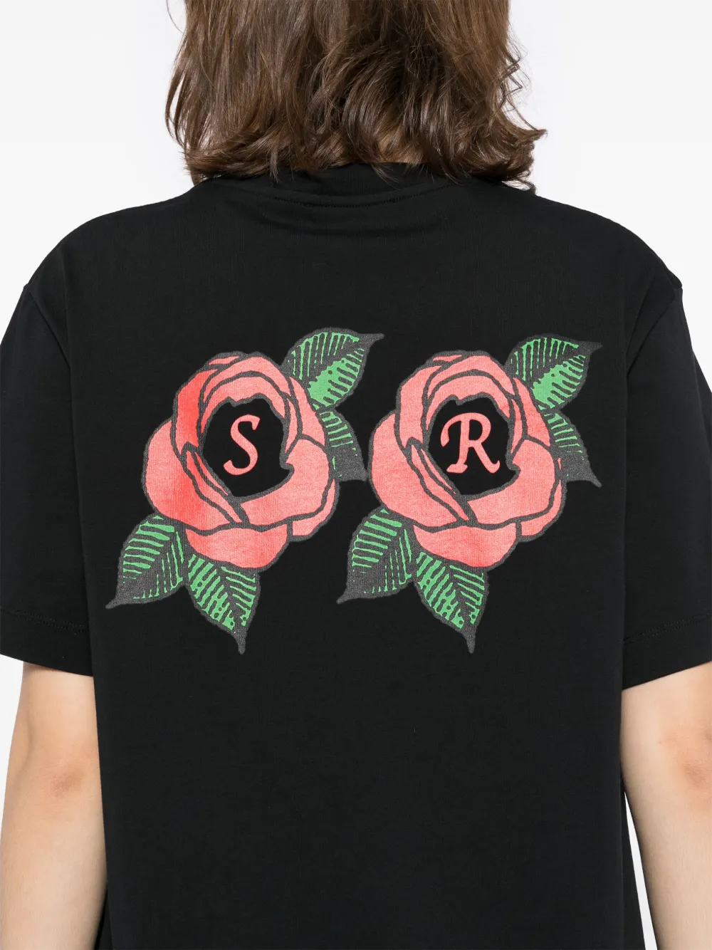 Simone Rocha T-shirt met bloemenprint Zwart
