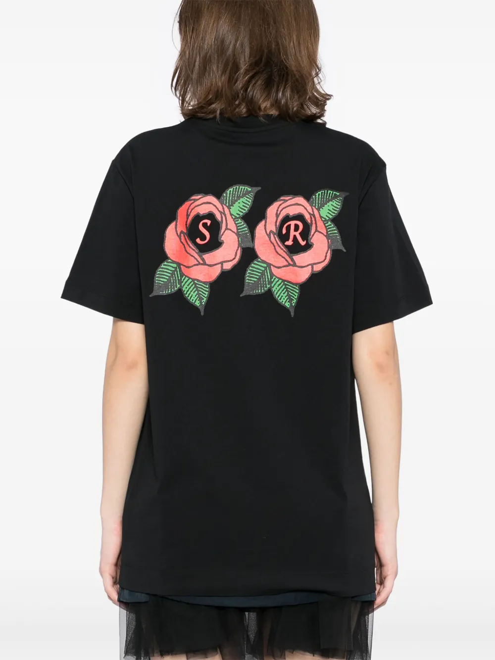 Simone Rocha T-shirt met bloemenprint Zwart