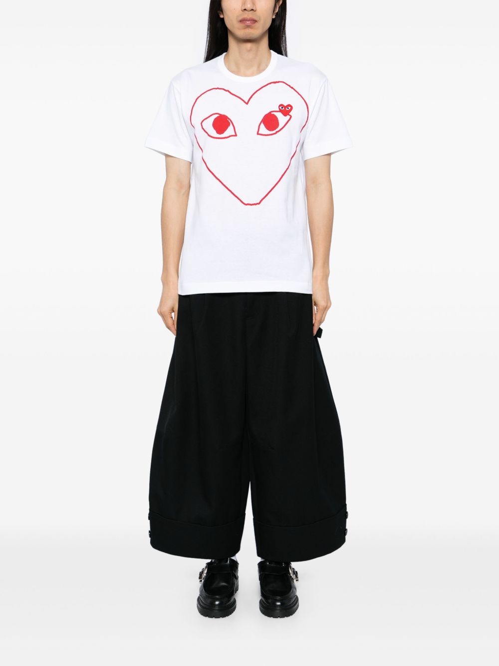 Comme Des Garçons Play T-shirt met logopatch - Wit