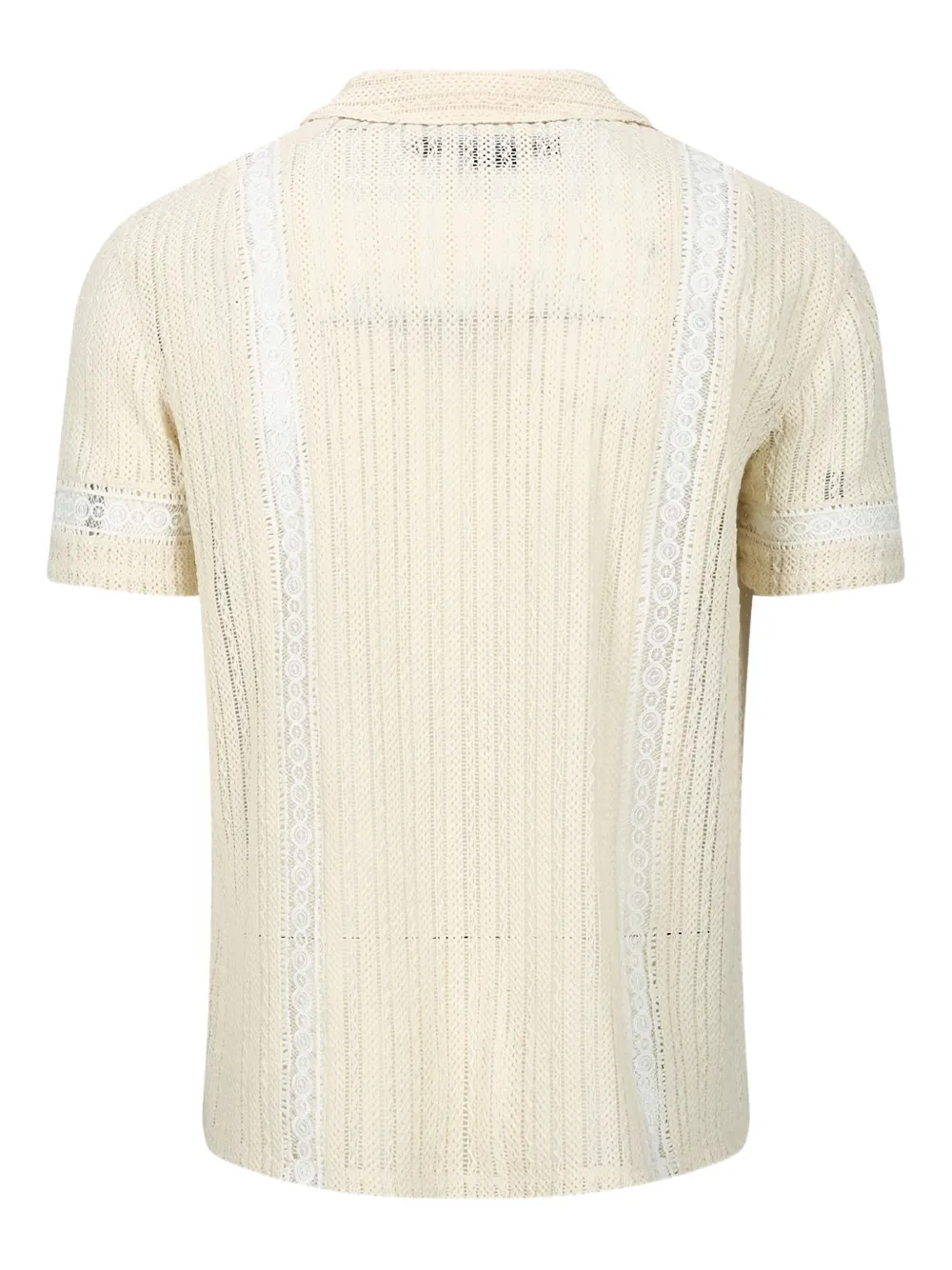 Andersson Bell Geribbeld overhemd met afwerking van kant Beige
