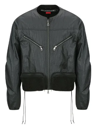 Andersson Bell Convex Collarless Bomber Jacket | Black