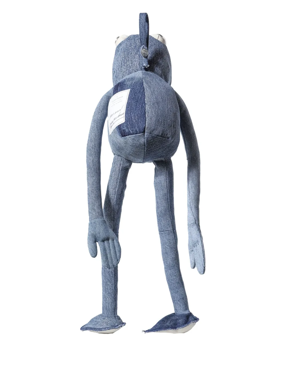 Readymade Denim Frog Stuffed Toy In Blue