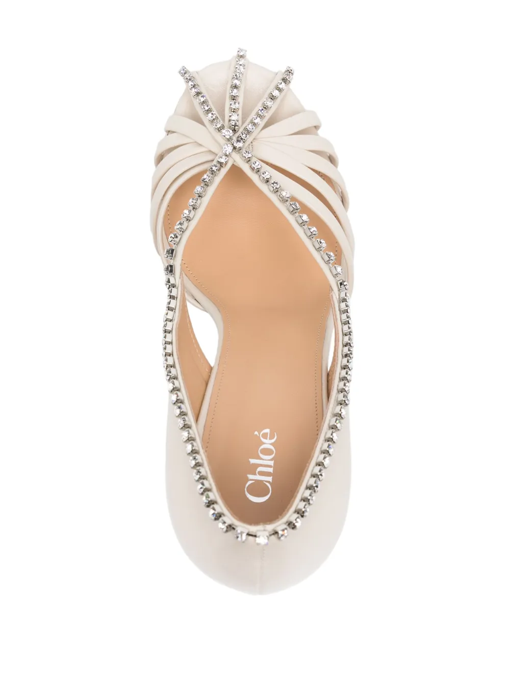 Chloé crystal-embellished pumps White